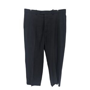 Aristo Eighteen Dress Pants Mens 36 Black Flat Front Straight Leg Wool Trousers